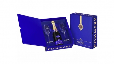 Champagne Pommery Brut Royal koffer + 2 glazen 75cl